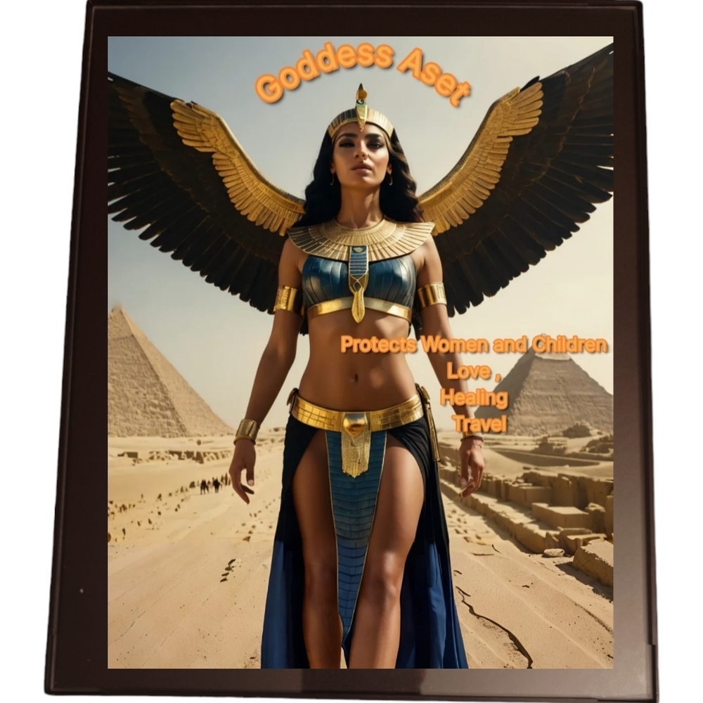 Egyptian Goddess Aset in a  Frame 8x10 Picture AI Art Print